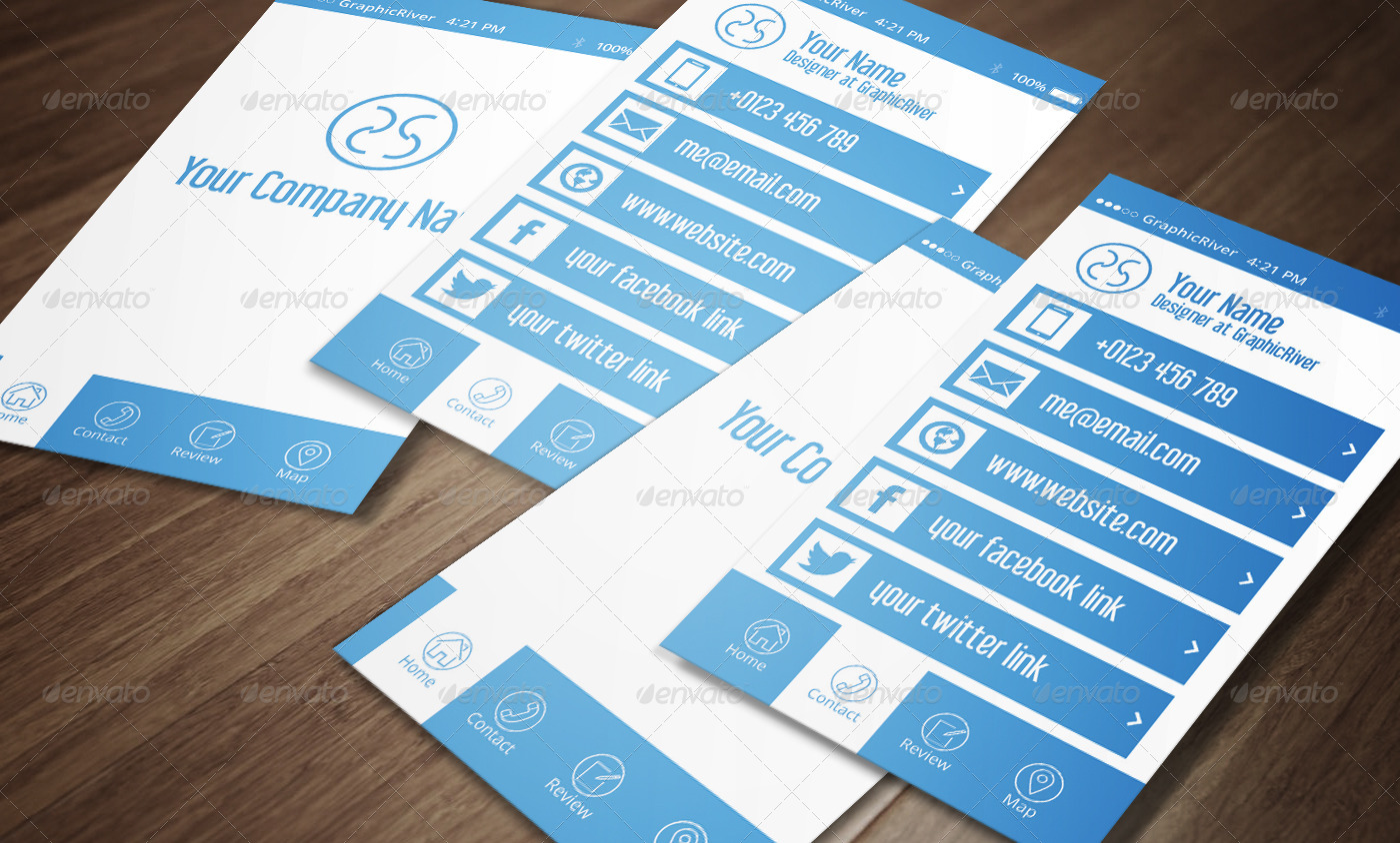 iPhone App Style Business Card by Rikon_Rahman GraphicRiver
